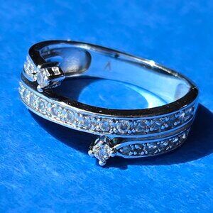 CZ and silver wrap wring size 6